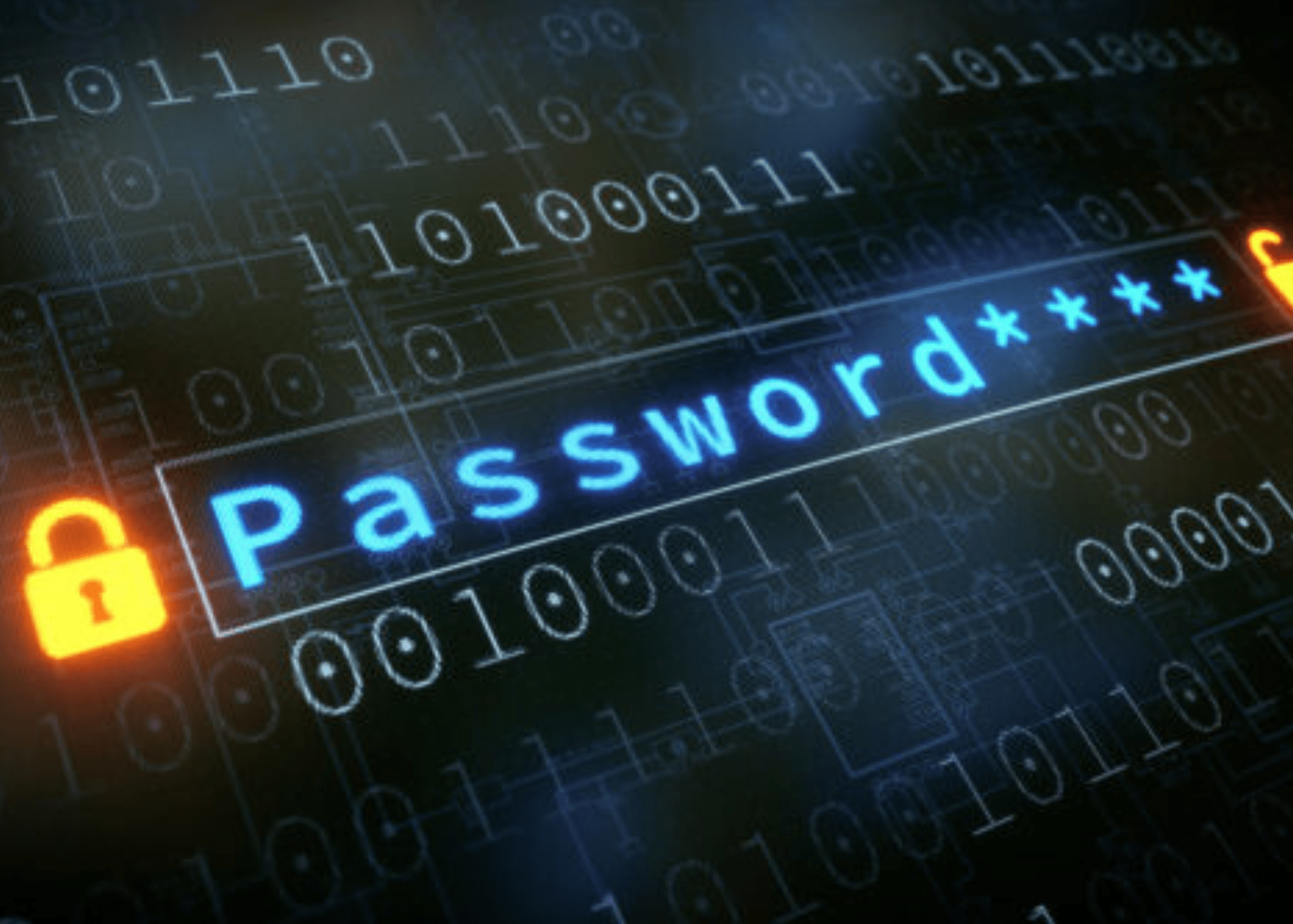 Image of the word "password:" with locks