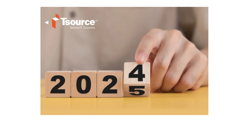 Image of a hand and blocks with the year 2024, changing to 2025.